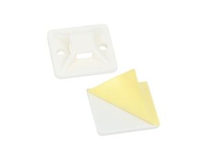 Podstawki montażowe samoprzylepne MOPS 25x25mm białe 100szt. do opasek zaciskowych DANTOM