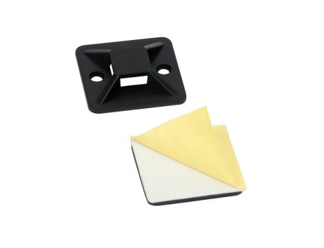 Podstawki montażowe samoprzylepne MOPS 30x30mm czarne 100szt. do opasek zaciskowych DANTOM