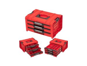 Skrzynka narzędziowa z organizatorem 3 szuflady PRO Drawer RED ULTRA 3 Toolxbox Expert QBRICK
