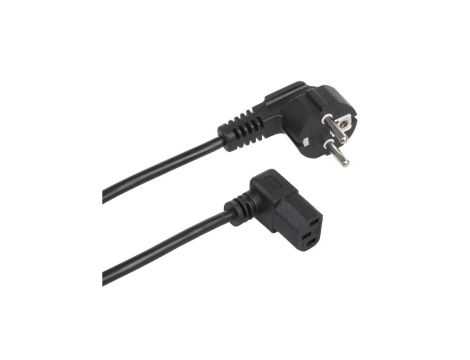 Kabel zasilający Maclean, kątowy, 3 pin, wtyk EU, 1.5m, MCTV-851