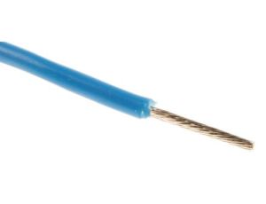 Przewód jednożyłowy linkowy, Przewód instalacyjny, 0,2 mm, 11/0,16 mm, 24 AWG, MPPE, 600 V, Niebieski, dł. 100m, RS PRO