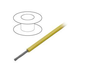 Przewód na rolce o długości 30,5m linka Cu, 300V PVC żółty 24 AWG 3050 YL005