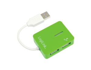 Hub USB, USB A gniazdo x4, USB A wtyk, USB 2.0, PnP, zielony UA0138