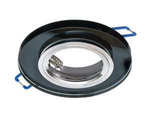 Oczko sufitowe szklane OKRĄGŁE. Kolor: CZARNY EKOS205 Milagro