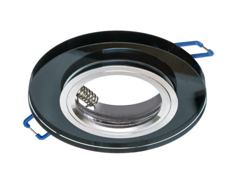 Oczko sufitowe szklane OKRĄGŁE. Kolor: CZARNY EKOS205 Milagro