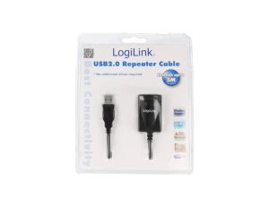 Repeater USB 2.0 o długości 5m, USB A/USB A, czarny UA0001A