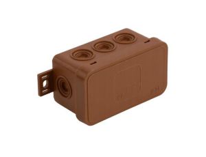 Puszka natynkowa pusta 8 wlotów VIPLAST V8 klik BRĄZOWA IP54 80x45x41mm 038-02