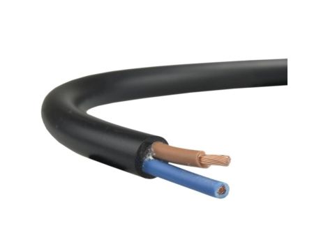 Przewód prądowy H03VV-F / OMY 300V 2x0,5 czarny linka Elektrokabel /25m/