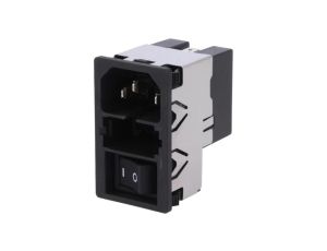 Złącze zasilające AC gniazdo męskie 2A 250VAC IEC 60320 KMF KMF1.1221.11