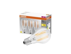 3PAK Żarówka LED E27 A60 CL 7,5W = 75W 1055lm 2700K Ciepła 300 Filament OSRAM BASE