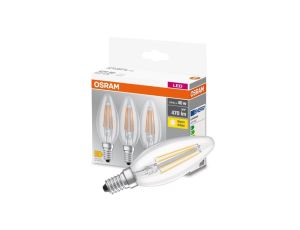 3PAK Żarówka LED E14 B35 4W = 40W 470lm 2700K Ciepła 300 Filament OSRAM