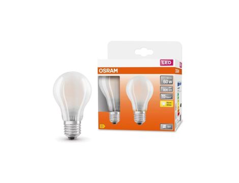 2PAK Żarówka LED E27 A60 7W = 60W 806lm 2700K Ciepła 300 Filament OSRAM STAR