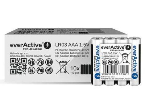 Baterie alkaliczne everActive Pro LR03 / AAA (kartonik) - 40 sztuk