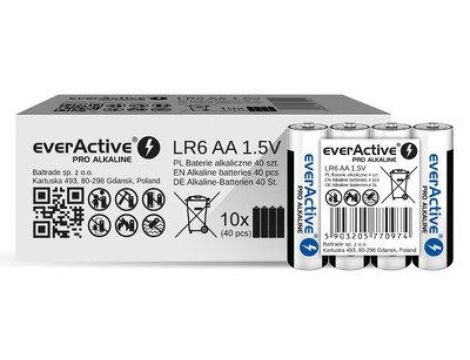 Baterie alkaliczne everActive Pro LR6 / AA (kartonik) - 40 sztuk