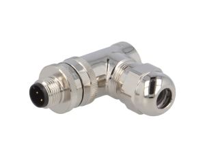 Złącze okrągłe M12 męskie kątowe ekranowane 4pin 250V PG9 T4113012041-000