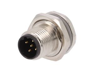 Złącze okrągłe M12 męskie proste montaż THT 5-PIN 60V T4140012051-000