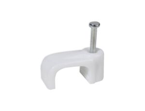 Uchwyt kablowy płaski z hartowanym gwoździem FLOP 12mm 100 sztuk