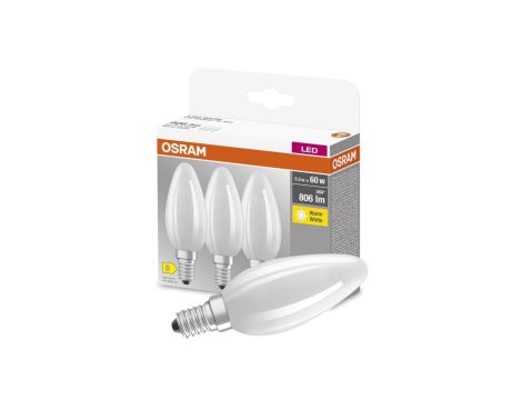 3PAK Żarówka LED E14 B35 5,5W = 60W 806lm 2700K Ciepła 300 Filament OSRAM BASE