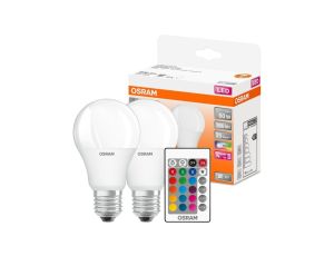 Żarówka LED A60 E27 9W 806lm RGBW 180 OSRAM Star + Pilot klasa F /zestaw 2szt/