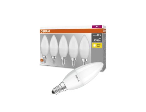 5PAK Żarówka LED E14 B35 5.7W = 40W 470lm 2700K Ciepła OSRAM Base