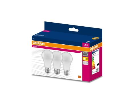 3PAK Żarówka LED E27 A60 13W = 100W 1521lm 2700K Ciepła OSRAM Value
