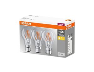 3PAK Żarówka LED B22d A60 7W = 60W 806lm 2700K Ciepła 360 Filament OSRAM