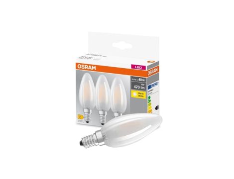 3PAK Żarówka LED E14 B35 4,5W = 40W 470lm 2700K Ciepła 300 Filament OSRAM