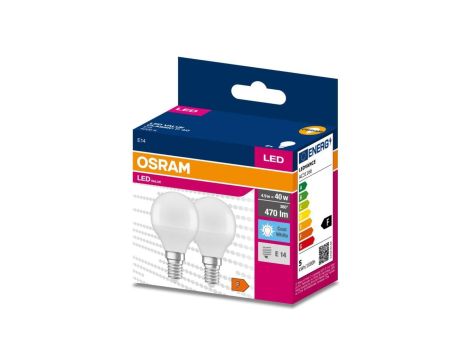 2PAK Żarówka LED E14 P45 4,9W = 40W 470lm 4000K Neutralna 200 OSRAM VALUE