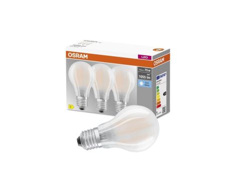 3PAK Żarówka LED E27 A60 7,5W = 75W 1055lm 4000K Neutralna 300 Filament OSRAM BASE