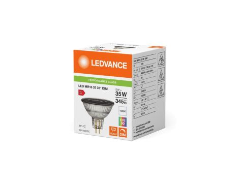 Żarówka LED MR16 GU5.3 5W = 35W 345lm 4000K Neutralna Biała 12V FILAMENT ŚCIEMNIALNA LEDVANCE