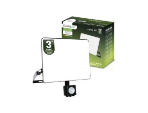Naświetlacz LED AZZLER 50W 6000lm 4000K IP44 Halogen Zewnętrzny Lampa z Czujnikiem Ruchu Czarny LUMILED