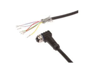 Złącze do samokonfekcjonowania M12 kątowe żeńskie druga końcówka niezarobiona 8-PINowe 5m 8x0.25mm 30V 90C PUR IP67 VK505A21