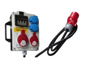 Rozdzielnica budowlana ESP32AW, przenośna, IP44, gniazda: 1x CEE 32A, 1x CEE 16A, 2x GS 230V