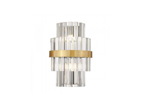 Kinkiet lampa ścienna CONSTANTINOPLE kolor szczotkowany mosiądz metal/szkło, 2xG9 IP20 W0567-02A-B52G Zuma Line