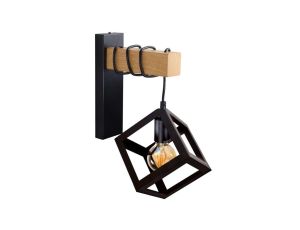 Kinkiet Ścienny Lampa SWEDEN 1x E27 Drewno Czarny GOLDLUX (Polux)