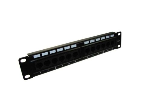 Patch panel 12-port UTP6 1U 10cali złącza krone