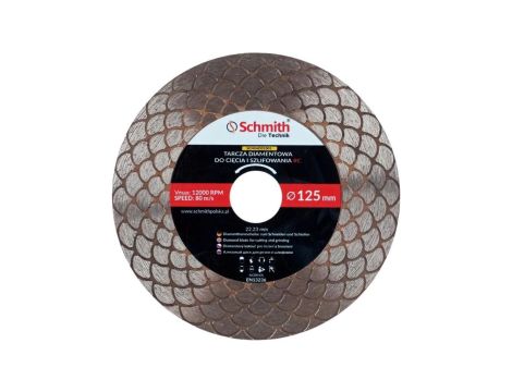 Tarcza diamentowa 125 do cięcia szlifowania RC z redukcją kąt 45 st. Schmith