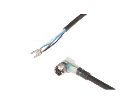 Złącze do samokonfekcjonowania M8 kątowe żeńskie druga końcówka niezarobiona 4-pinowe 4x0.34mm PUR IP67 5m VK500471