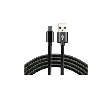 Kabel przewód pleciony USB - USB-C / Typ-C everActive CBB-0.3CB 30cm z obsługą szybkiego ładowania do 3A czarny