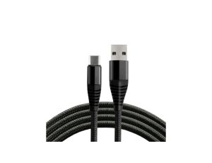 Kabel przewód pleciony USB - USB-C / Typ-C everActive CBB-1CHB 100cm z obsługą szybkiego ładowania do 5A czarny