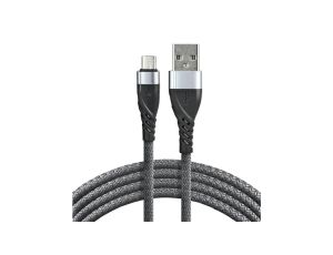 Kabel przewód pleciony USB - micro USB everActive CBB-2MG 200cm z obsługą szybkiego ładowania do 2,4A szary