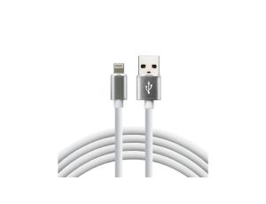 Kabel przewód silikonowy USB - Lightning / iPhone everActive CBS-1IW 100cm z obsługą szybkiego ładowania do 2,4A biały