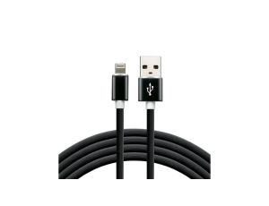 Kabel przewód silikonowy USB - Lightning / iPhone everActive CBS-1IB 100cm z obsługą szybkiego ładowania do 2,4A czarny