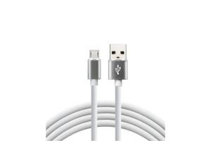 Kabel przewód silikonowy USB - micro USB everActive CBS-1MW 100cm z obsługą szybkiego ładowania do 2,4A biały