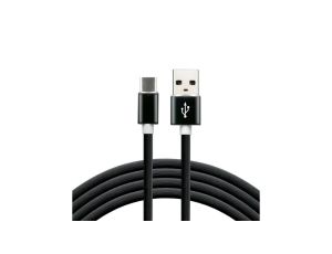 Kabel przewód silikonowy USB - USB-C / Typ-C everActive CBS-1.5CB 150cm z obsługą szybkiego ładowania do 3A czarny