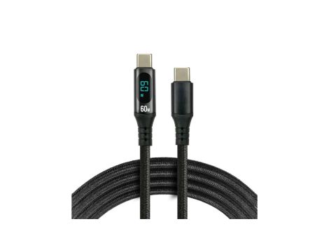 Kabel przewód USB-C PD LCD 100cm everActive CBB-1PDL Power Delivery 2.0 z obsługą szybkiego ładowania 3A/20V 60W