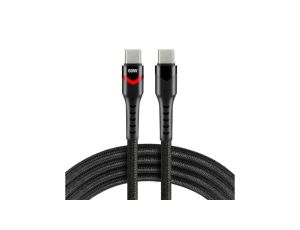 Kabel przewód USB-C PD RGB LED 100cm everActive CBB-1PDR Power Delivery 2.0 z obsługą szybkiego ładowania 3A/20V 60W