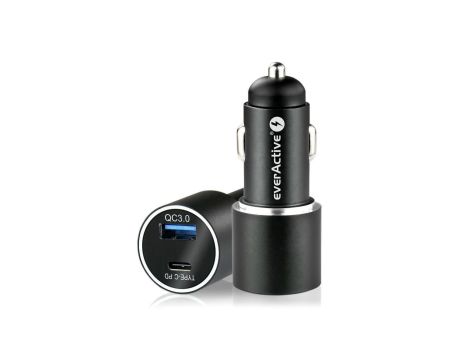 Ładowarka samochodowa everActive CC-20Q z gniazdem USB QC3.0 oraz USB-C PD 36W