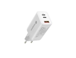 Ładowarka sieciowa everActive GaN SC-650Q z gniazdem USB oraz 2x USB-C PD PPS QC4+ 65W