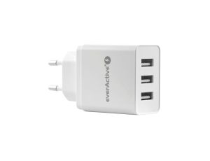 Ładowarka sieciowa everActive SC-300 3xUSB 3,4A